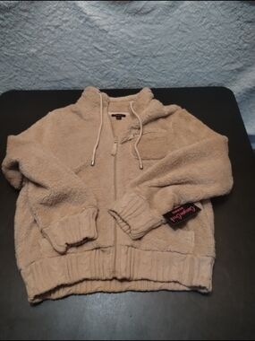 Canyon Creek Cozy Beige Sherpa Zip-Up Jacket Women's Size Medium